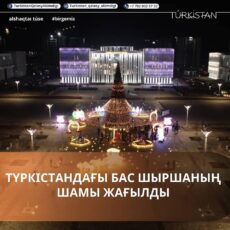 В Туркестане зажгли главную елку Туркестан