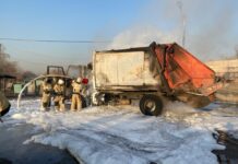 В Шымкенте горели машины по перевозке мусора пожар