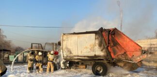 В Шымкенте горели машины по перевозке мусора пожар