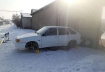 В Сайрамском районе автоворы «разули» «ВАЗ-2114» кража