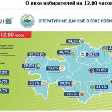 По данным на 12 часов в Шымкенте явка избирателей составила 34,1 %