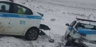 Водитель BMW протаранил два полицейских авто в Туркестанской области ДТП
