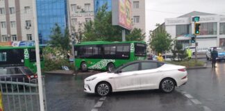 В Шымкенте в ДТП попал городской автобус ДТП