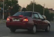 В Туркестанской области выявили автомашину с российскими номерами, нарушившую ПДД нарушение ПДД