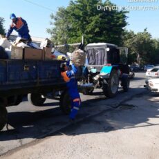 В 5:30 утра начинается уборка на территории Абайского района уборка