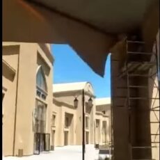 Акимат Туркестанской области: Это не обрушение арки Караван-сарая, а плановый ремонт арка