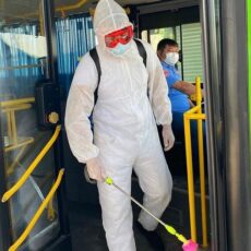 В Шымкенте дезинфицируют автобусы два раза в день автобус
