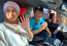 Как встретили олимпийских чемпионов в Шымкенте Дархан Асадилов