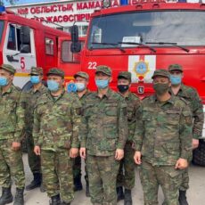 Сотрудники ДЧС Шымкента оказывают помощь коллегам в Жамбылской области ДЧС Шымкента