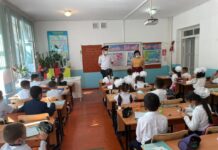 «Внимание — дети!»: Школьникам разъяснили ПДД в Шымкенте школа