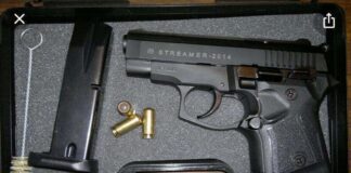 Пистолет с патронами изъяли у водителя туркестанские полицейские пистолет