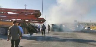 Водитель «Слона» мужественно потушил Газель, в которой было два газовых баллона