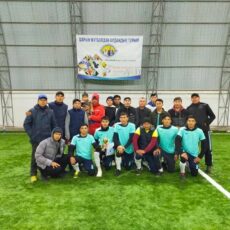 В селе Созак открыли новое футбольное поле футбольное поле «Бәжибай ата»