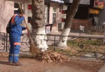 Слепой дворник 10 лет наводит чистоту на улицах Шымкента дворник