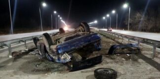 На Ташкентской трассе перевернулся автомобиль Opel Vectra ДТП, авария