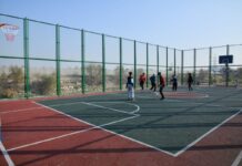 35 спортивных площадок строится в Абайском районе Шымкента спортивные площадки