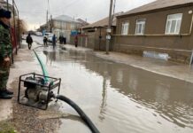 Мощный ливень затопил улицы и дворы Шымкента откачка воды