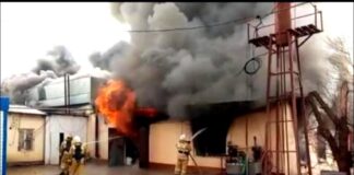 В Шымкенте вечером произошел пожар