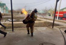 В одном из домов Шымкента загорелся газовый баллон