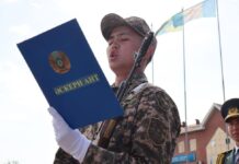 Солдаты приняли присягу в Шымкенте