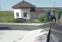 Мост сложился в «гармошку» на платной трассе в Туркестанской области
