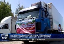 Караван сельхозпродукции из Туркестанской области отправился в столицу