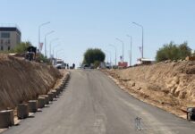 Одну полосу временно закроют по Байдибек би Строительство развязки по пр. Байдибек би