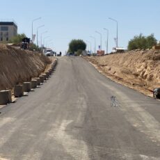 Одну полосу временно закроют по Байдибек би Строительство развязки по пр. Байдибек би