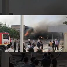 Крупный пожар произошел в мебельном цехе Шымкента