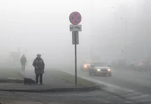Густой туман накрыл южный мегаполис