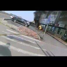 Автомобиль сгорел до тла в центре Шымкента