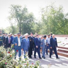 Торжественное мероприятие в Шымкенте в честь 78-летия Великой победы