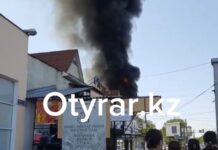 Пожар возле рынка «Автонур» случился в Шымкенте