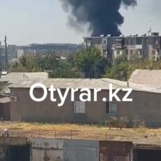 Крупный пожар в районе Ордабасы: спасатели все еще борются с огнем