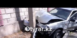 Авария произошла на одной из улиц Шымкента