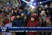 В Шымкенте зажгли главную новогоднюю ёлку