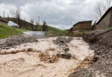 Ряд шымкенстких улиц подтопило в результате дождей