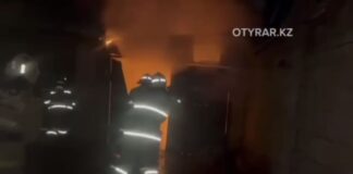 Автомобиль загорелся в Шымкенте