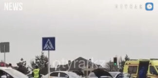 Три автомобиля столкнулись в Шымкенте: есть пострадавшие