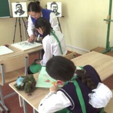 В арт-объект превратили коридоры в одной из школ Туркестанской области