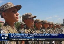 170 солдат в Шымкенте присягнули на верность Родине