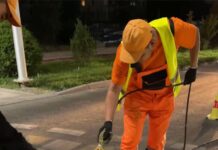 В Шымкенте улицы города становятся безопаснее благодаря новой разметке