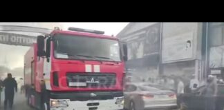 Рынок «Автонур» горит в Шымкенте