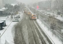 Шымкент под снегом: 189 единиц техники и 600 сотрудников борются с непогодой