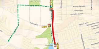 Движение на проспекте Байдибек би будет ограничено до 7 апреля Схема ограничения на движения на проспекте Байдибек би