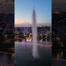 В Шымкенте заработал уникальный 80-метровый фонтан В Шымкенте заработал новый 80-метровый фонтан