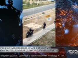 В отношении полицейского, бросившего камень в водителя мопеда идет расследование