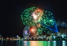 Туристический поток в Шымкент увеличился на 13% Озеро в парке Наурыз. Салют. Ночной Шымкент