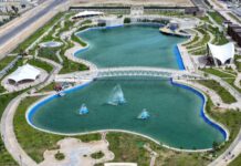 В преддверии детского праздника открыта новая зона отдыха с озером Туркестан пополнился еще одной зоной отдыха