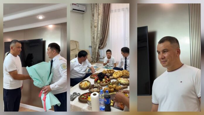 В Шымкенте поблагодарили раненого при исполнении полицейского Маулен Ахметов посетил дом Максата Мусина